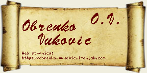 Obrenko Vuković vizit kartica